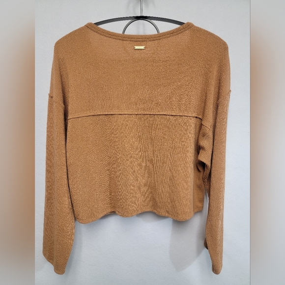 Billabong Mai Tai Rib Knit Long Sleeve Crop Top Womens Size Medium - Picture 10 of 11